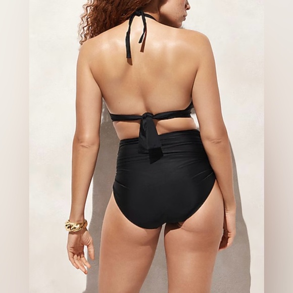 J. Crew Women’s DD Halter Tie-Back Bikini Top With Mesh BY633 Sz S Bright Cerise - Picture 7 of 7